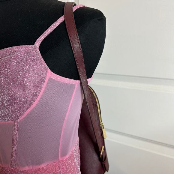 °｡⋆♡ Michael Kors Burgundy Backpack & Card Holder Wallet  2PC Set (HB-22) - Picture 4 of 12